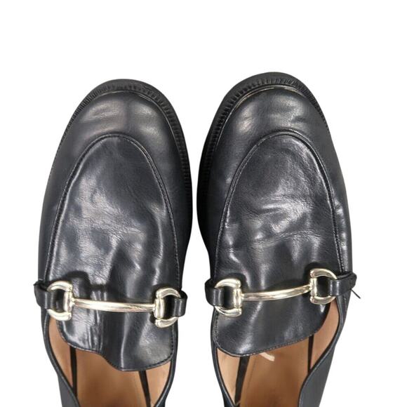 H&M Shoes Women 8 Loafer Fashion Classic Slip On Metal Buckle Black Solid Career - Picture 7 of 15